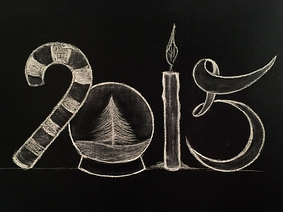 Happy New Year, dribbblers! 2015 chalk handwritting lettering new year