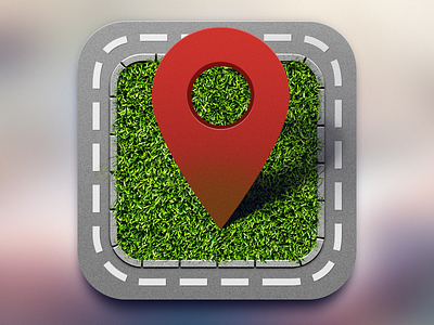 Icon for location based chat service for drivers app apple application asphalt grass icon ios iphone location road