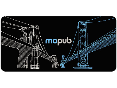 Mopub iPhone Case – Two Bridges design illustration iphone line drawing new york san francisco