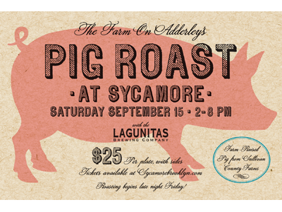 Pig Roast Postcard Back design illustration pork postcard