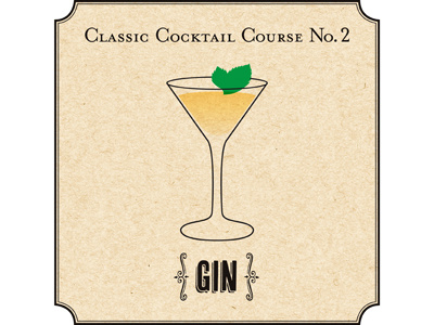 Classic Cocktail Course: Gin cocktails design illustration typography