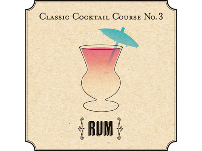 Classic Cocktail Course: Rum cocktails design illustration typography