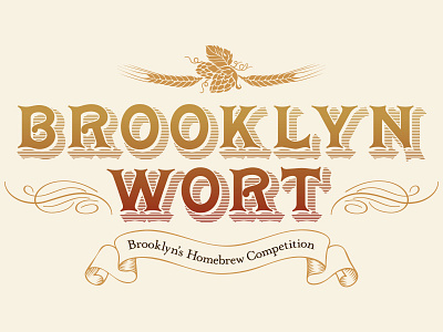 Brooklyn Wort Logo design hand drawn illustration logo typography
