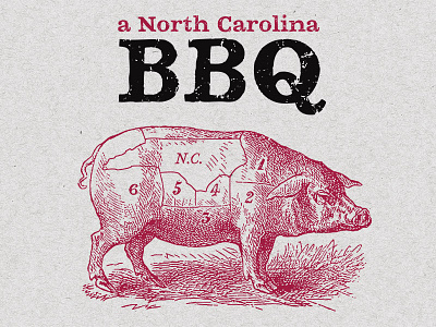 North Carolina BBQ bbq design food illustration pork typography
