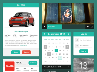 Minty Green UI Kit clean flat graph interface kit line menu minimalist pack simple ui widget