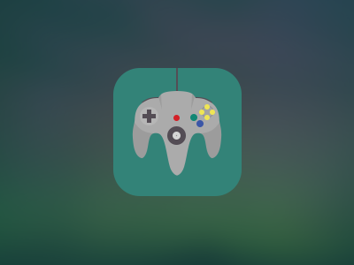 N64 iOS App Icon 64 app clean flat game icon iphone n64 nintendo ui