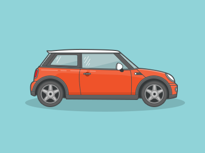 Mini Cooper Illustration car design flat graphic icon illustration mini cooper popular simple vector