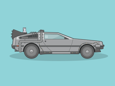 Back to the Future Delorean back to the future car delorean design flat graphic icon illustration popular simple