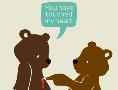 Valentine 2012 bears blood cute holiday hownice illustration nb nblauw valentine