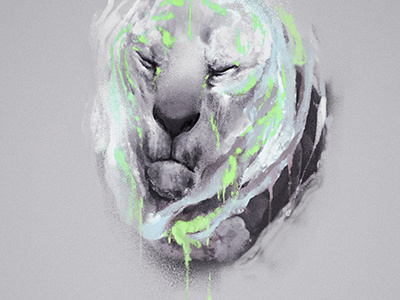 Silence art concept illustration lion