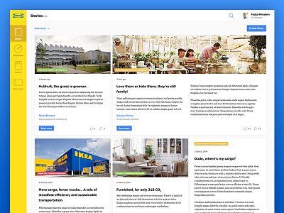 IKEA - Stories article dashboard grid ikea post typography ui user experience user interface ux web