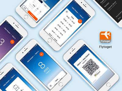 Flytoget App Design app clean ui menu mockup presentation profile search ticket travel user interface