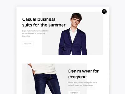 Fashion Categories And Editorials cart categories clean ui clothes ecommence editorial fashion footer minimal post shop web