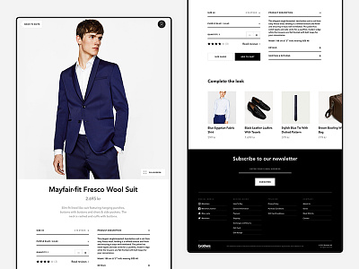 In-store eCommerce item details view clean ecommerce fashion flat footer minimal panel shop suggestions suit ui ux