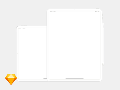 iPad Pro 12.9" Free Wireframe Sketch Mockup device flow free mockup freebie ipad ipad pro process template user experience ux vector wireframes