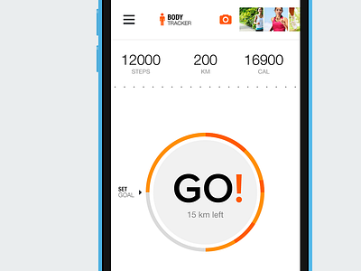 Pedometer for Sport.com app interface ios iphone mobile sport ui