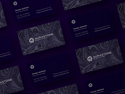 Aurastone Misalouna agency blue brand branding business card business card design business cards businesscard dark identity logo luxe mark new