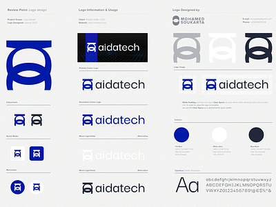 aidatech brand identity agency arabic automobile automotive brand branding identity identity design kenitra logo mark monogram morocco rabat tech tech auto technology trademark typography