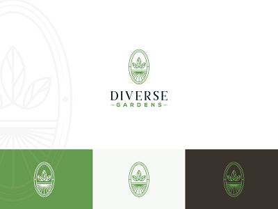 Diverse Gardens agency brand branding garden green leaf logo luxe nature