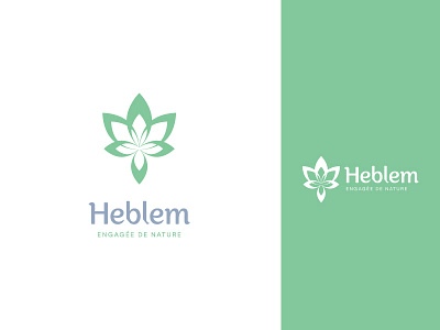 Heblem identity agency brand branding garden green leaf logo luxe nature