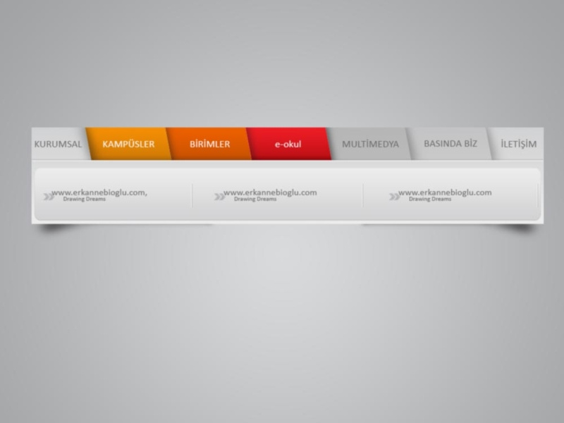 menu web page design