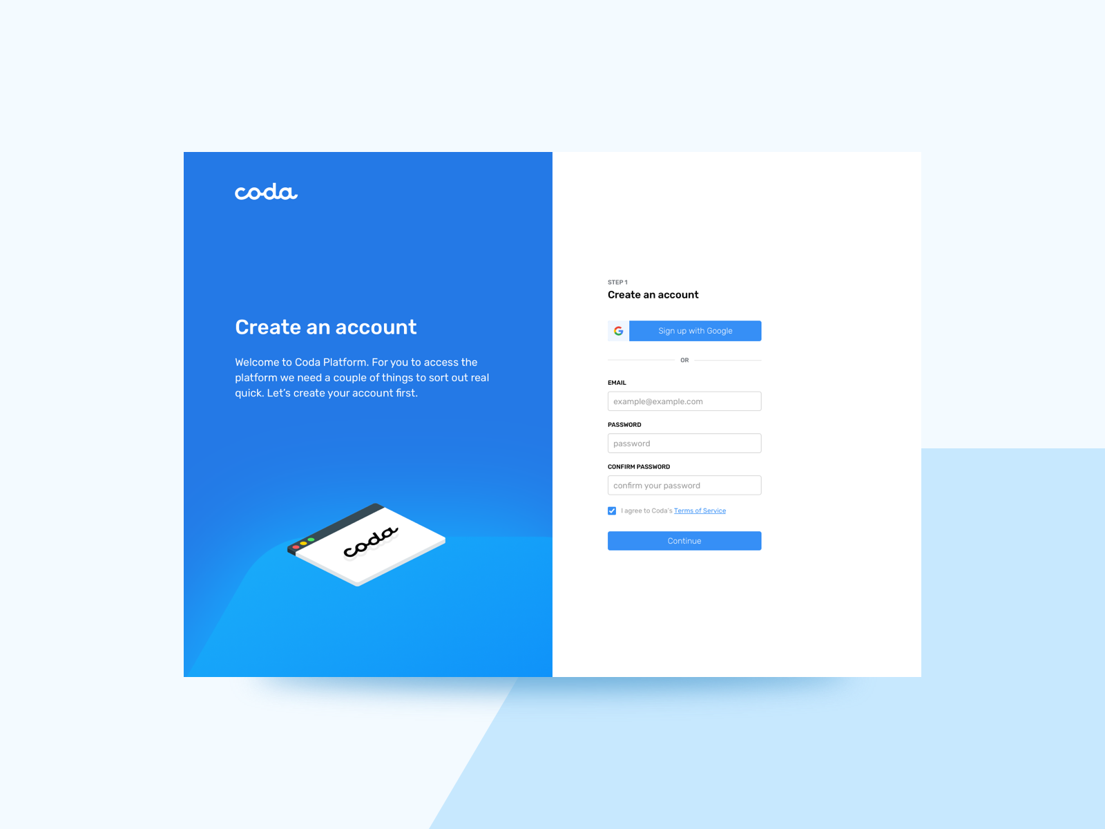 coda 2 html template