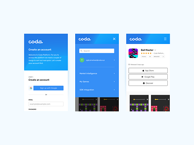 Coda Mobile app design responsive website ui ux webdesign website