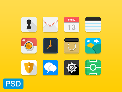 Flat Icons / PSD flat free freebie icons psd psddd