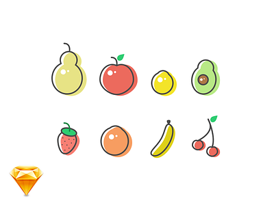 Fruit Icons / Sketch download file free freebie fruit ios sketch