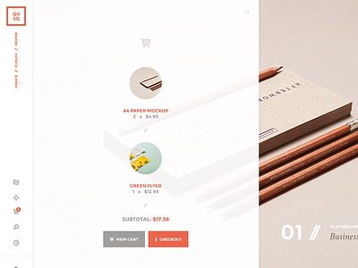 QUSQ cart checkout creative menu portfolio sidebar sidenav typography widgets