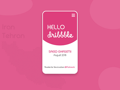 Hello Dribbble app debut dribbbleshot invites iran ui