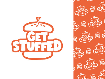 Get Stuffed branding burger food graphic design icon logo vec vector