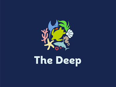 The Deep aquarium blue brand branding deep design fish graphic hull icon illustration logo sea vector