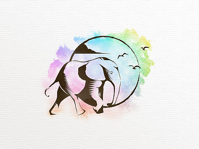 Memoria De Elefante elephant logo watercolor