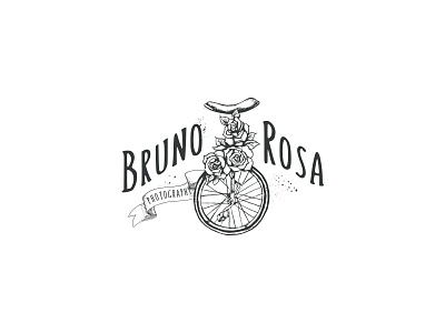 Bruno Rosa Logo logo monocycle photographer rose vintage