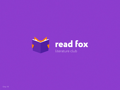 Read Fox — Daily Logo #16 book book logo challenge daily logo daily logo challenge dailylogochallenge fox fox logo graphic design logo reading