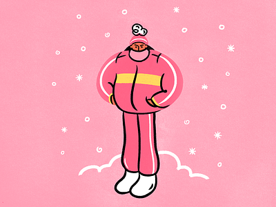 Masha cold illustration pink snow winter