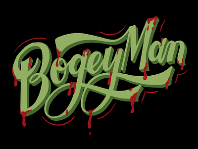 Bogeyman design halloween illustration letter lettering procreate typography word