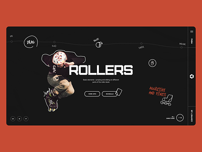Sportex main adrenaline design directions drag illustrations rollers rollerskate site slider sport ui ux web