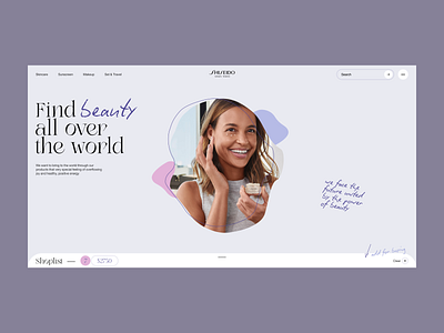 Shiseido concept beauty clean concept cosmetic design site ui ux web