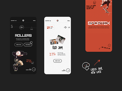 Sportex / New case bmx design extreme mobile rollers site skateboard sport ui ux web