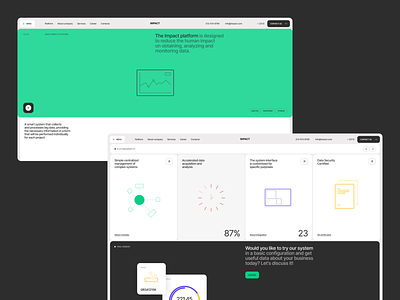 Impact concept / Main clean concept design monitoring platform site system ui ux web