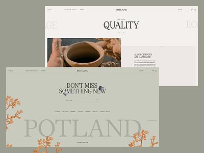 Potland / Main clean design flowers footer pots site slider store ui ux web