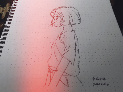 The short hair girl design illustration