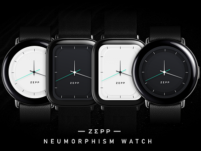 Neumorphism watch design time ui 智能穿戴