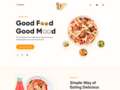 Good Food is Good Mood - Food Website clean design ui user experience user interface user interface designer