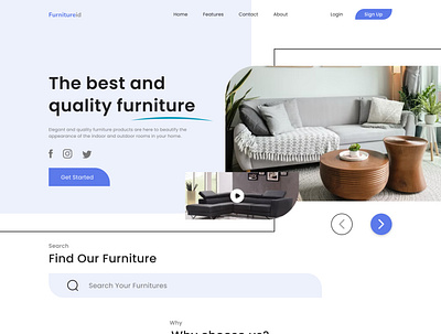 Furniture Website Theme adobe xd clean design illustration logo photoshop ui user experience user interface user interface designer