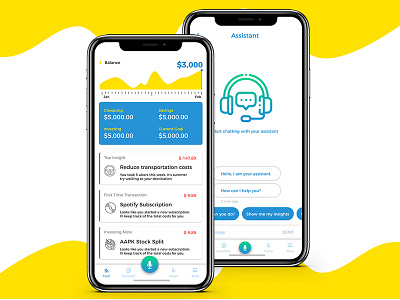 Financial Assistant assistant clean design finance finance app iphone x minimal mobile photoshop user interface