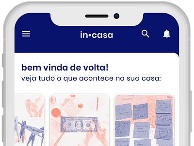 Mural de recados da casa compartilhada app design flat interface risography shared house simple ui ux