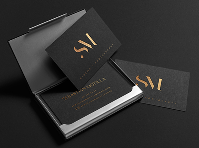 Sebastián Motilla - Cinema and Photography black branding design elegant gold logo monogram monogram logo